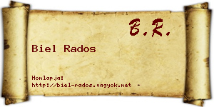 Biel Rados névjegykártya